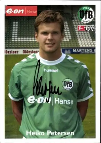 Autogrammkarte Fußballer Heiko Petersen, VFB Lübeck, Autogramm
