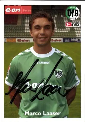 Autogrammkarte Fußballer Marco Laaser, VFB Lübeck, Autogramm