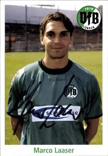 Autogrammkarte Fußballer Marco Laaser, VFB Lübeck, Autogramm