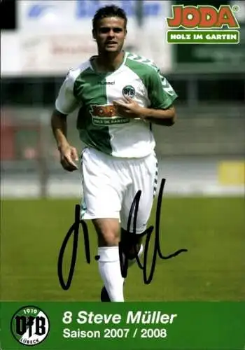 Autogrammkarte Fußballer Steve Müller, VFB Lübeck, Autogramm