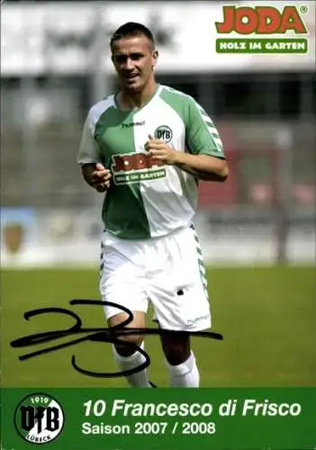 Autogrammkarte Fußballer Francesco di Frisco, VFB Lübeck, Autogramm