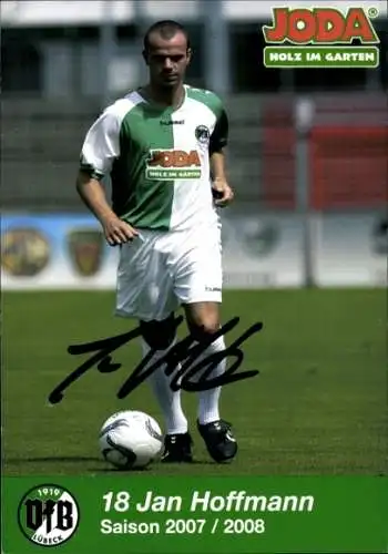 Autogrammkarte Fußballer Jan Hoffmann, VFB Lübeck, Autogramm