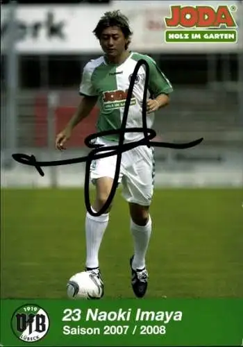 Autogrammkarte Fußballer Naoki Imaya, VFB Lübeck, Autogramm