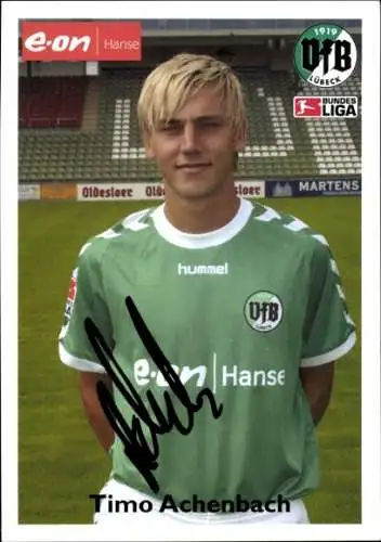 Autogrammkarte Fußballer Timo Achenbach, VFB Lübeck, Autogramm