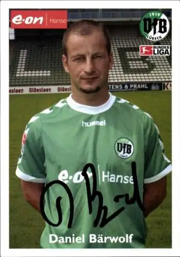 Autogrammkarte Fußballer Daniel Bärwolf, VfB Lübeck, Autogramm