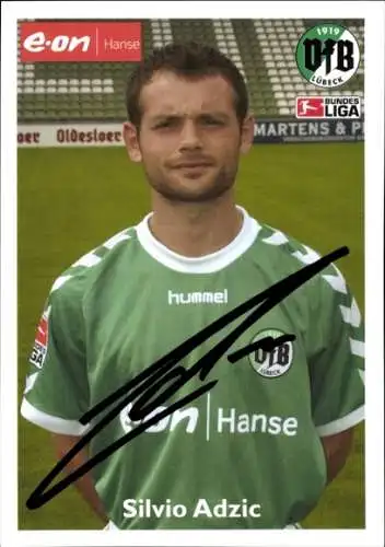 Autogrammkarte Fußballer Silvio Adzic, VFB Lübeck, Autogramm