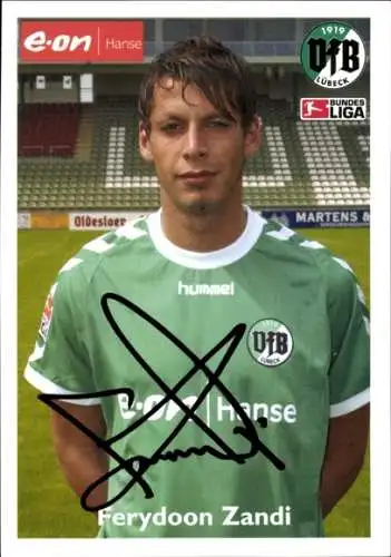 Autogrammkarte Fußballer Ferydoon Zandi, VFB Lübeck, Autogramm