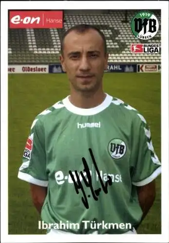 Autogrammkarte Fußballer Ibrahim Türkmen, VFB Lübeck, Autogramm