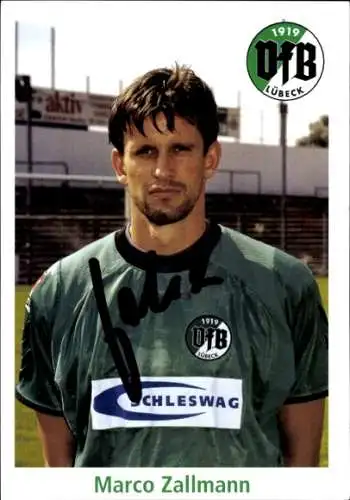 Autogrammkarte Fußballer Marco Zallmann, VFB Lübeck, Autogramm