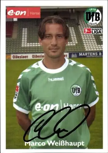 Autogrammkarte Fußballer Marco Weißhaupt, VFB Lübeck, Autogramm