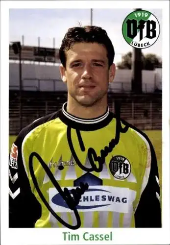 Autogrammkarte Fußballer Tim Cassel, VFB Lübeck, Autogramm