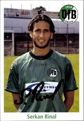 Autogrammkarte Fußballer Serkan Rinal, VfB Lübeck, Autogramm