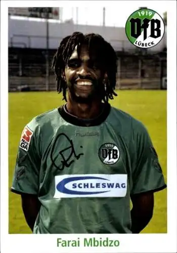 Autogrammkarte Fußballer Farai Mbidzo, VfB Lübeck, Autogramm