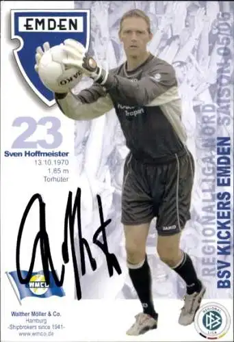 Autogrammkarte Fußballer Sven Hoffmeister, BSV Kickers Emden, Autogramm