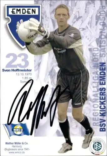 Autogrammkarte Fußballer Sven Hoffmeister, BSV Kickers Emden, Autogramm