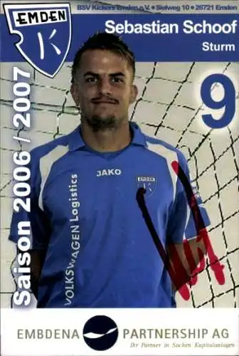 Autogrammkarte Fußballer Sebastian Schoof, BSV Kickers Emden, Autogramm