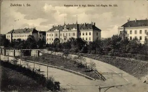 Ak Zwickau in Sachsen, Kaserne des 9. Kgl. Sächs. Inf Regt Nr 133