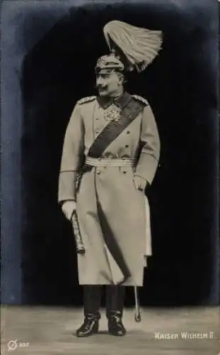 Ak Kaiser Wilhelm II, Standportrait, Uniform, Marschallstab