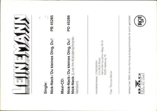 Ak Musikgruppe Leinemann, Portraits, Autogramme