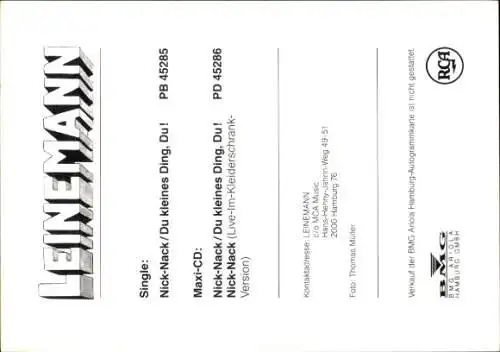 Ak Musikgruppe Leinemann, Portraits, Autogramme