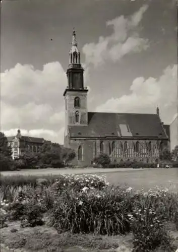 Ak Berlin Mitte, Blick auf die Marienkirche, erbaut 15. Jahrhundert, Turm 1790, Alexanderplatz