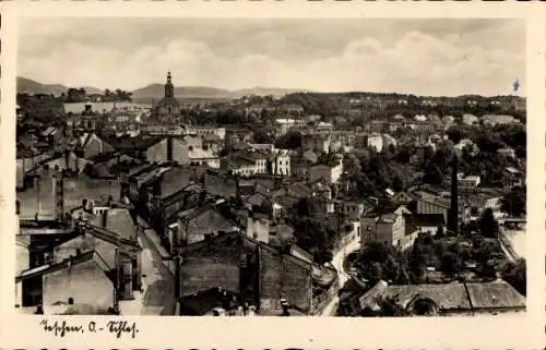 Ak Teschen Schlesien, Blick auf den Ort, Häuser, Kirche