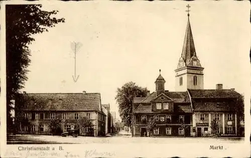 Ak Krzystkowice Christianstadt Nowogród Bobrzański Naumburg am Bober Schlesien, Markt