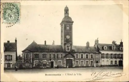 Ak Romorantin Lanthenay Loir et Cher, L'Hôtel de Ville, historische Postkarte, Schwarz-Weiß, U...