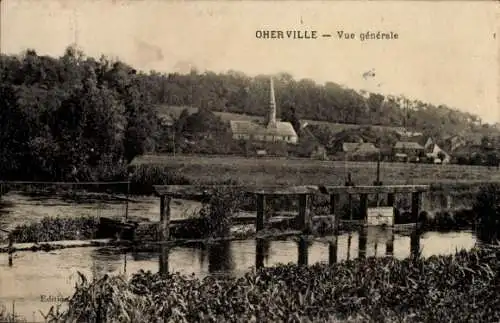 Ak Oherville Seine Maritime, Vue generale