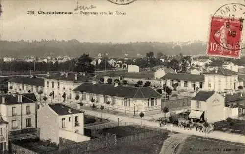 Ak Charentonneau Val de Marne, Panorama vers les Ecoles, Blick auf den Ort