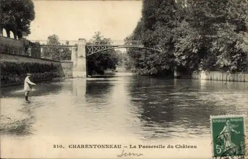 Ak Charentonneau Val de Marne, Passerelle du Chateau, Brücke