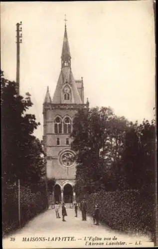 Ak Maisons Laffitte Yvelines, L'Eglise vue de l'Avenue Lavoisier