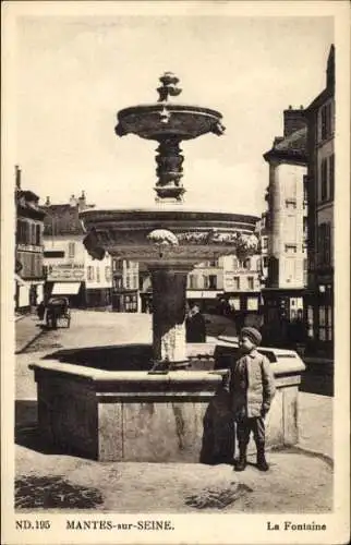 Ak Mantes sur Seine Yvelines, La Fontaine
