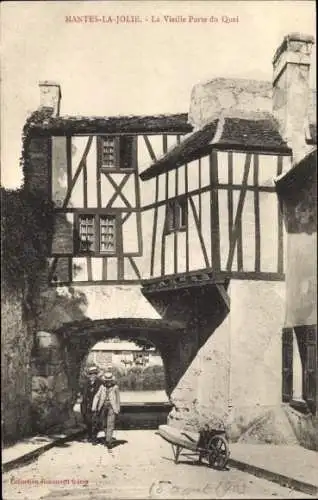 Ak Mantes la Jolie Yvelines, Alte Porte du Quai