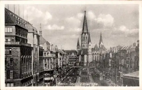Ak Berlin Charlottenburg, Tauentzienstraße, Kaiser Wilhelm Gedächtniskirche