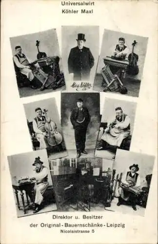 Ak Leipzig, Sächsisch Thüringische Ausstellung 1897, Universalwirt Köhler Maxl, Direktor der O...