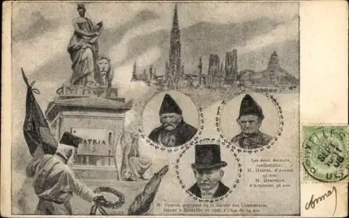 Ak M. Dubois, president de la Societe des Combattants, M. Hespel, Denkmal, Politiker