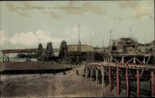 Ak Le Havre Seine Maritime, Neuer Hafenbau, Pier, Schiffe, Wasser, Küstenansicht