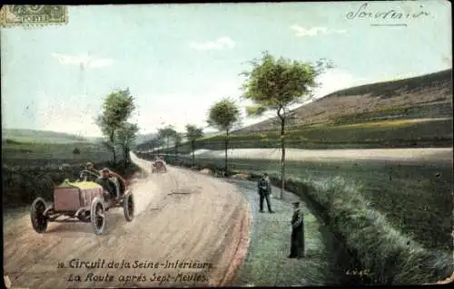 Ak Seine Maritime, Circuit de la Seine Inferieure, La Route apres Sept Meules