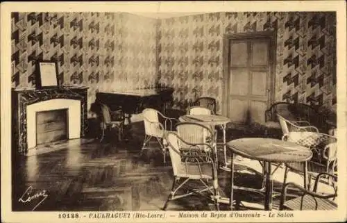 Ak Paulhaguet Haute Loire, Maison de Repos d'Oussouiz, Salon