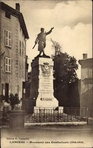 Ak Chambaret Langeac Haute Loire, Monument aux Combattants 1914-1918