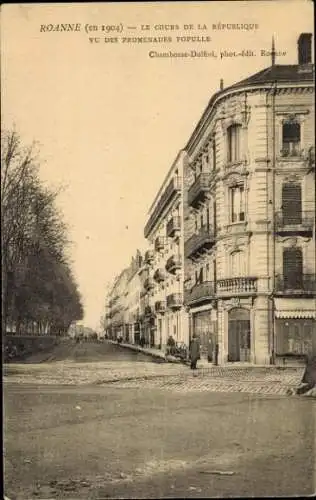 Ak Roanne Loire, Strasse in  Architektur, historische Postkarte, Jahr 1904
