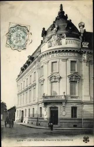 Ak Roanne Loire, Chambre de Commerce, großzügiges Gebäude, Poststempel