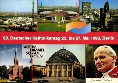 Ak 90. Deutscher Katholikentag, 1990, Portrait Papst Johannes Paul II