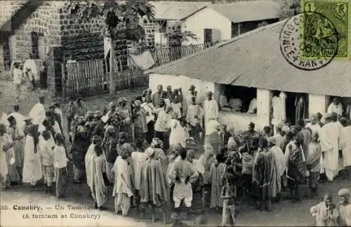Ak Konakry Conakry Guinea, Un tam tam, afrikanischer Tanz