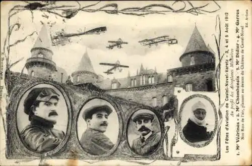 CPA Fêtes d'Aviation de Castel-Novel-Varetz 1912, Aéroplanes Militaires, Mr Védrines