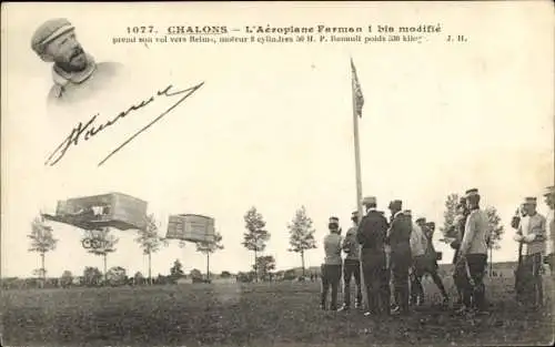 CPA Chalons, L'Aéroplane Farman 1