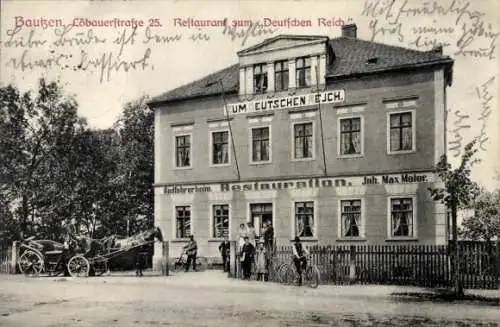 Ak Bautzen in der Oberlausitz, Restaurant zum Deutschen Reich, Radfahrerheim, Inh. Max Meler