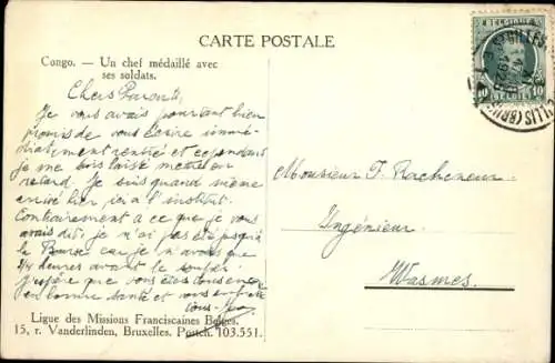 CPA Congo, Un chef medaille avec ses Soldats