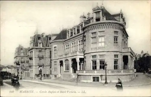 Ak Biarritz Pyrénées Atlantiques, Cercle Anglais, Hotel Victoria
